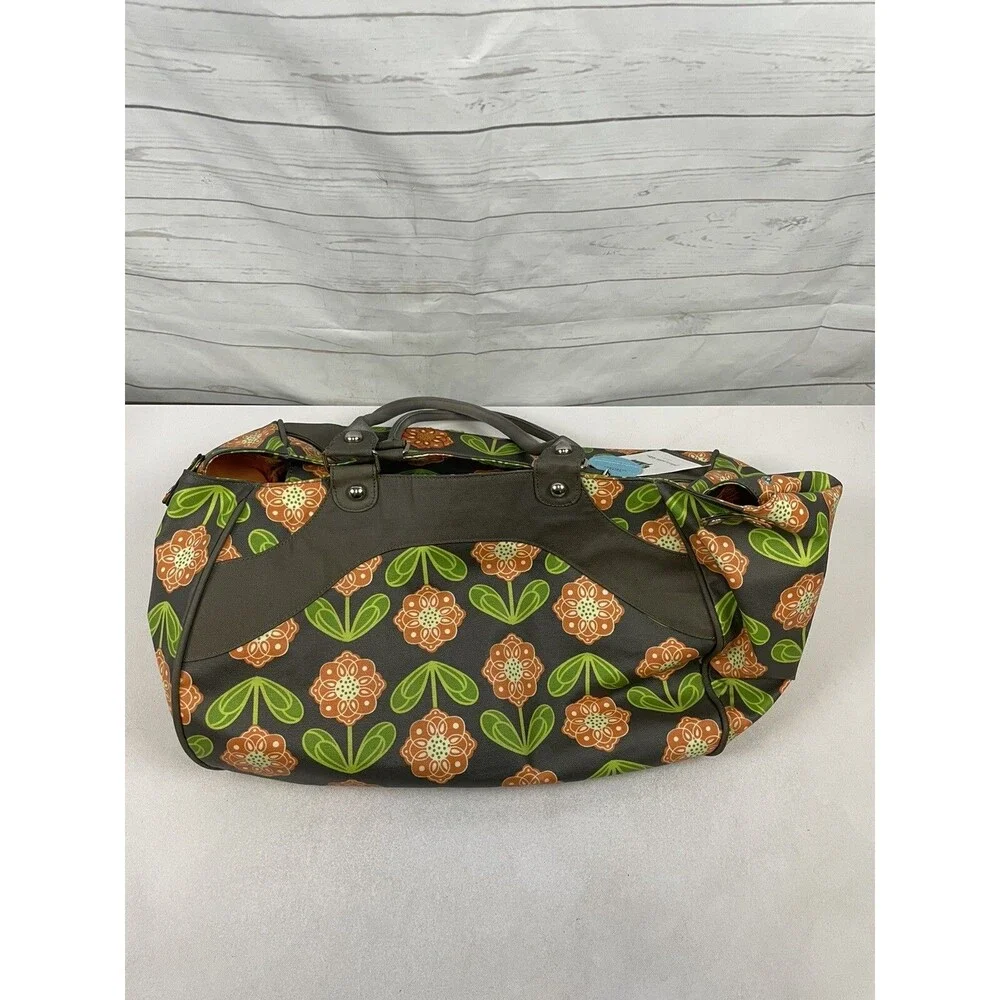 Petunia Pickle Bottom Diaper Duffel Bag Backpack Grey Floral